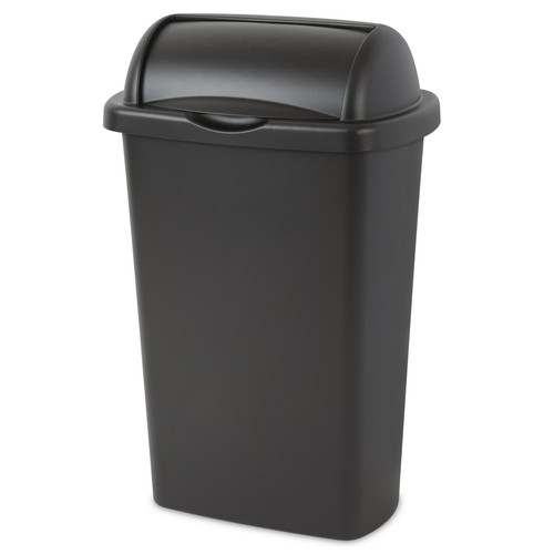 Black 13gal kitchen waste bin - black,
