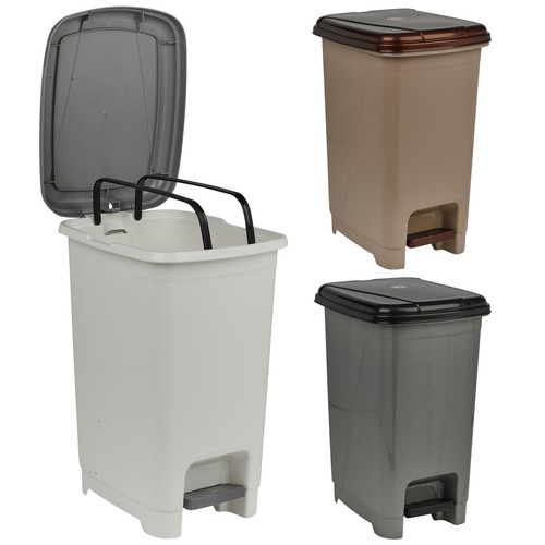 15l slim plastic pedal bin - plastic,