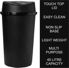 Black kitchen bin 50L Touch