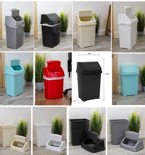 Plastic swing top bin waste - plastic,